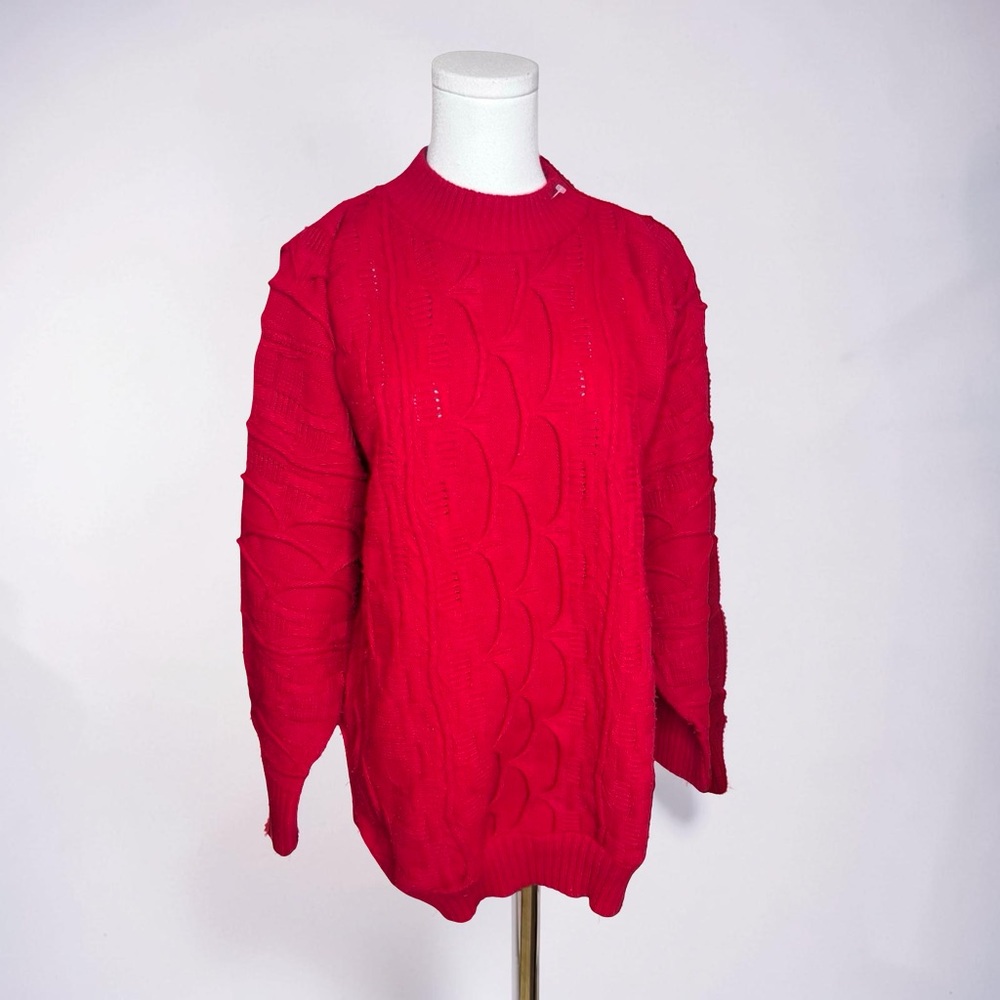 Vintage COOGI Sweater Size Large Red Color Knit Unisex GUC